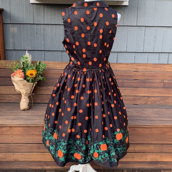 TRADE FOR UK 18: Lindy Bop UK 16 Pumpkin Dress - Picture 5 of 11